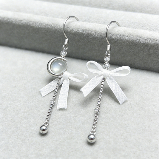 Asymmetric Bow Lunar Earrings